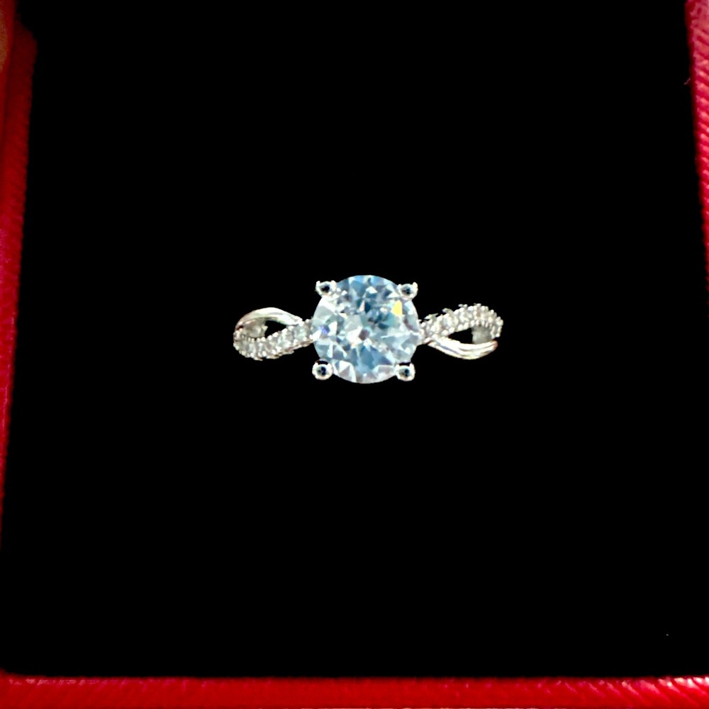 Moissanite Silver Diamond Ring